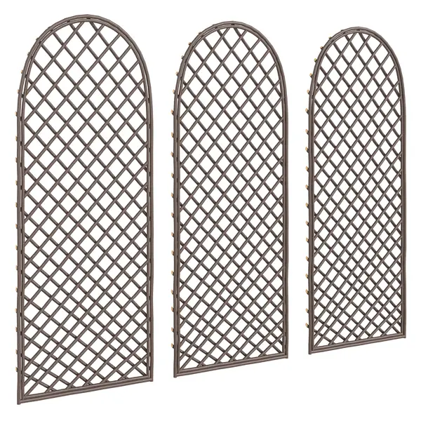 Outsunny Set de 3 spalieri de grădină din nuiele împletite Panou Arc pentru Plante cățărătoare 43 x 2 x 112 cm, efect lemn natural | Aosom Romania