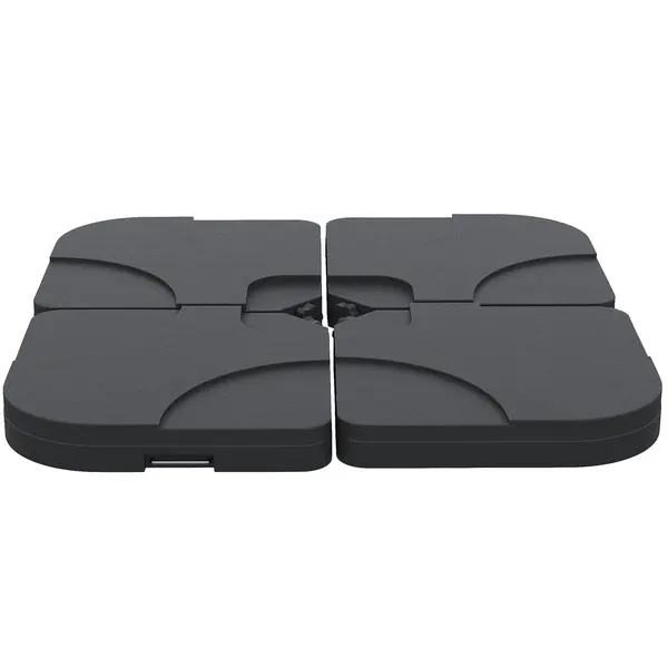 Outsunny Set de 4 Baze Umbrelă de Grădină din Plastic Rezistent la Apă 50x50x7.5cm pentru Stabilitate | Aosom Romania