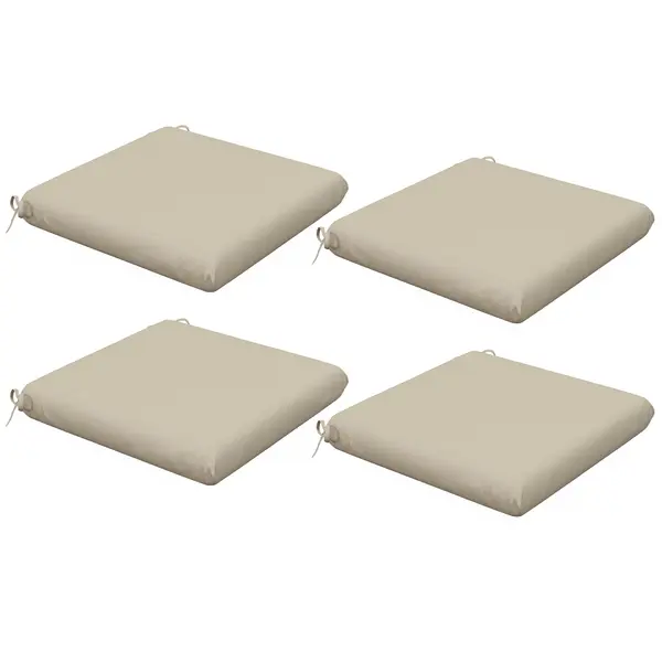Outsunny Set de 4 perne pentru scaun, pad-uri pentru scaun 47 x 47 cm, umplutură groasă, rezistente la decolorare, bej | Aosom Romania