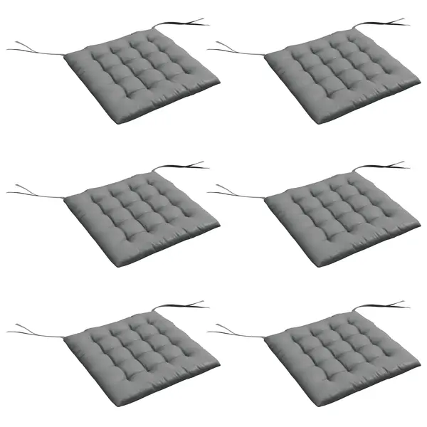 Outsunny Set de 6 perne pentru scaune de grădină, Perne exterior capitonate, confort ridicat cm cu atașări, dim. 40L x 40l cm | Aosom Romania