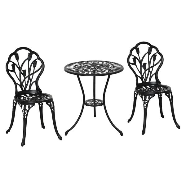 Outsunny Set de Gradina 3 Piese din Aluminiu, Set Exterior