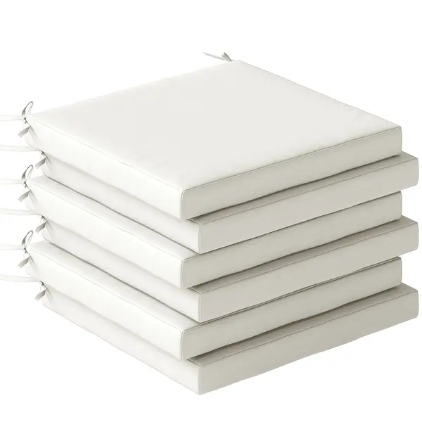 Outsunny Set de Perne pentru Scaune de Dining 46x42x7 cm 6 Bucăți cu Husă Lavabilă și Șnururi, Impermeabile și Anti-UV Crem | Aosom Romania