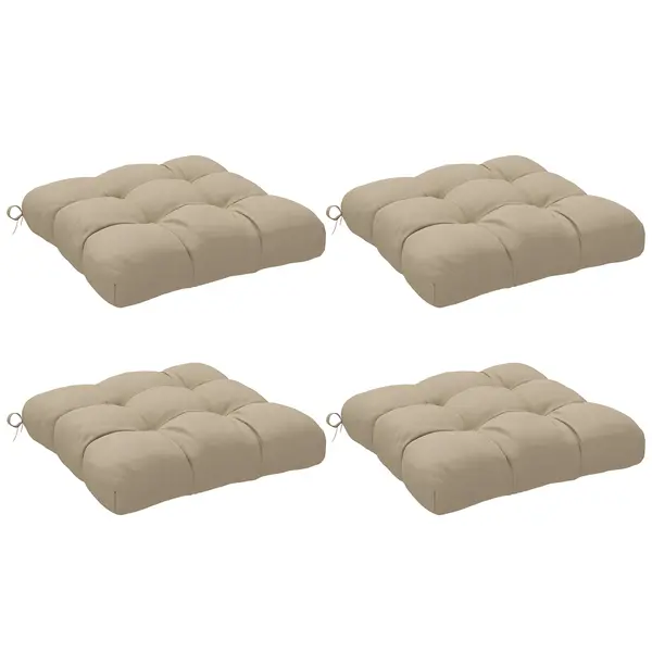 Outsunny Set de perne pentru scaune de dining și grădină, impermeabile și anti-UV, cu 2 șnururi de fixare, 48x48x10 cm, kaki | Aosom Romania