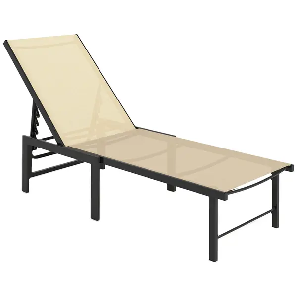 Outsunny Șezlong Rabatabil de Grădină Exterior cu Spătar Reglabil în 4 Poziții și Cadru din Oțel 166x60x84 cm Kaki | Aosom Romania