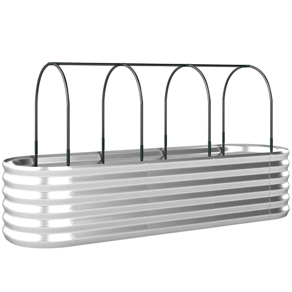 Outsunny Strat Înălțat de Grădină cu Seră și Jardinieră | Aosom Romania
