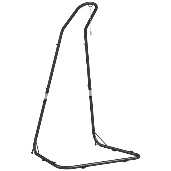 Outsunny Suport pentru fotoliu suspendat Cadru pentru fotoliu suspendat Suport pentru fotoliu suspendat, 133 cm x 116 cm x 195/230 cm, Negru | Aosom Romania