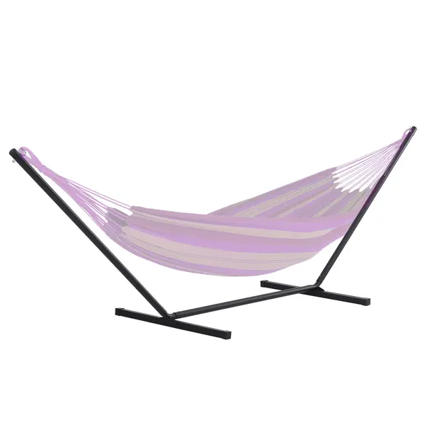 Outsunny Suport pentru Hamac, Capacitate Maximă 150Kg, Structură din Metal Rezistent, Negru, 360x92x115cm | Aosom Romania