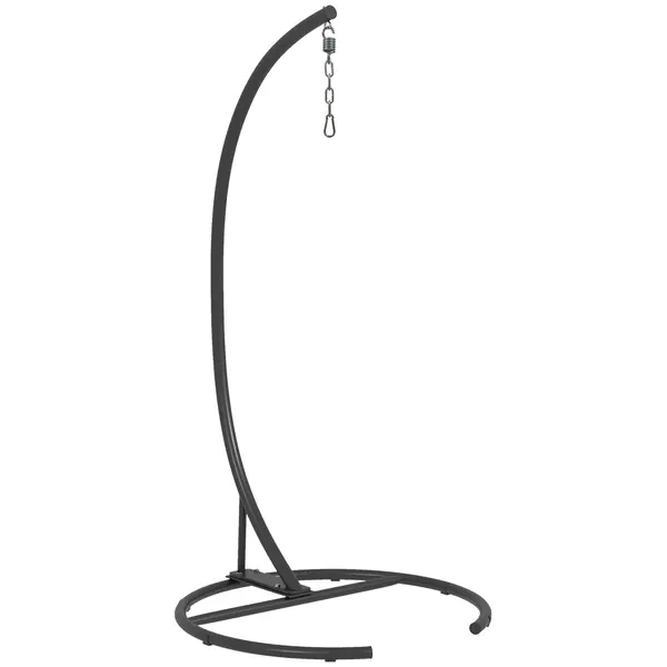 Outsunny Suport pentru Scaun Suspendat cu Bază Stabilă Cadru metalic Suport pentru Leagăn Ø102x195 cm Negru | Aosom Romania