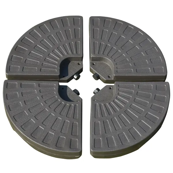 Outsunny Suport pentru Umbrela Descentralizata de Gradina cu Baza in Cruce, Set 4 Placi din HDPE 66x45x10cm