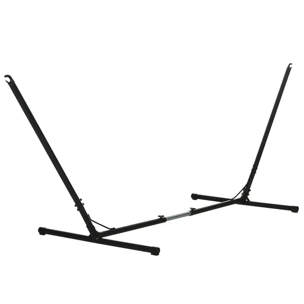 Outsunny Suport Schelet pentru Hamac Reglabil Max. 150 Kg, Negru, 308-380x108x120cm | Aosom Romania