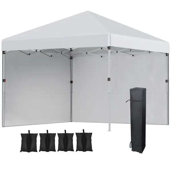 Outsunny Tonela barnum de grădină pop-up pliant reglabilă în înălțime protecție UV 30+ 2 pereți laterali sac de transport inclus | Aosom Romania