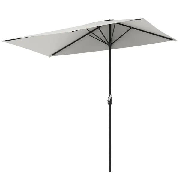 Outsunny Umbrar de Perete Semicircular cu Manivelă, Design Compact pentru Terase și Balcoane, Crem | Aosom Romania