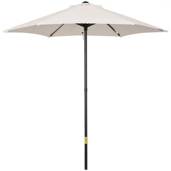Outsunny Umbrelă de Grădină Înclinabilă cu Orificii de Ventilație și 6 Spițe din Aluminiu, 2x2 m, Alb Crem | Aosom Romania