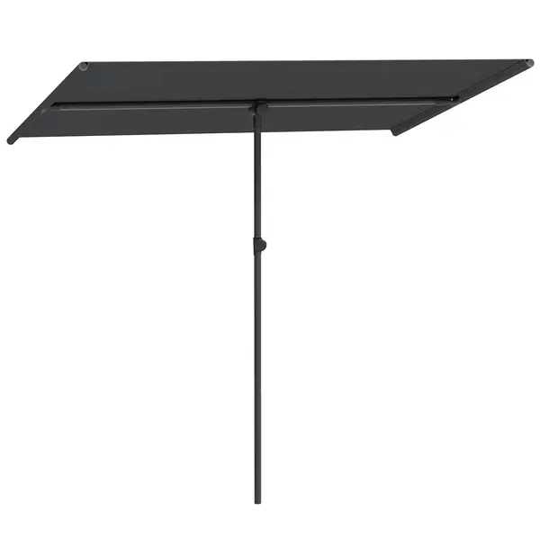 Outsunny Umbrelă de Soare cu Protecție UPF 50+, Înclinare la 180° și Înălțime Reglabilă, 150x205x120-215 cm, Gri Închis | Aosom Romania