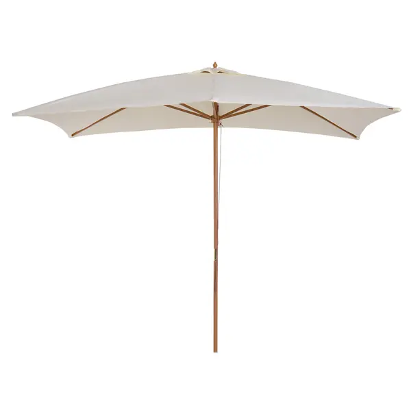 Outsunny Umbrelă din Lemn pentru Grădină, Design Clasic, Crem, 2x2.95x2.55m, Protecție Solară Eficientă | Aosom Romania