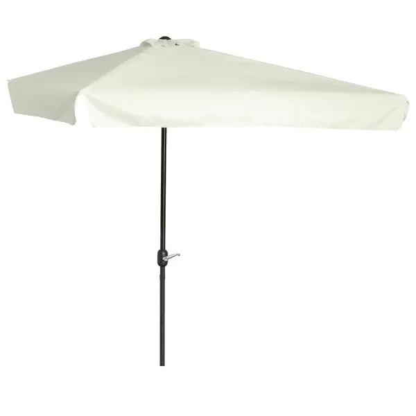 Outsunny Umbrela dreptunghiular pentru gradina cu manivela, 230x130x249cm, Alb Crem | Aosom Romania