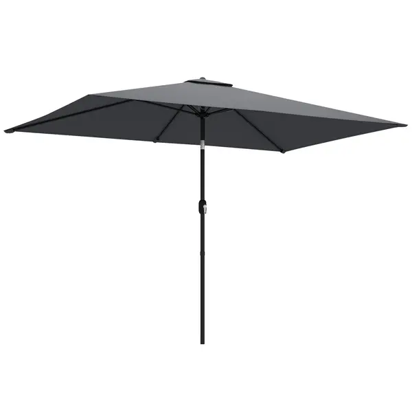 Outsunny umbrelă dreptunghiulară reglabilă balcon mare impermeabilă parasolar dreptunghiular portabil pentru exterior umbrele umbră soare oblong | Aosom Romania