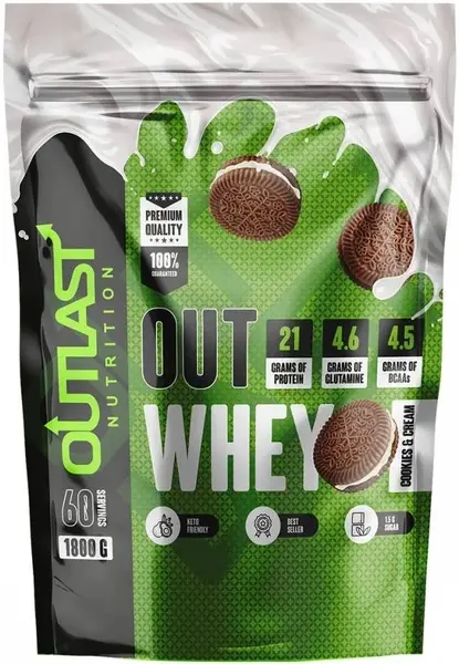 OutWhey, Cookies and cream, 1800 g, Outlast Nutrition