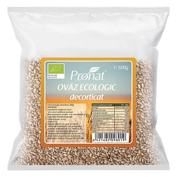Ovaz Bio Decorticat, 500 g