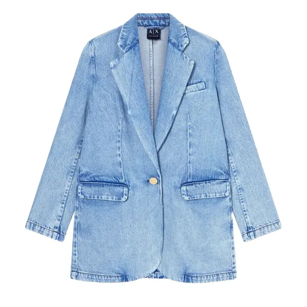Oversized rigid cotton lyocell denim jacket 8