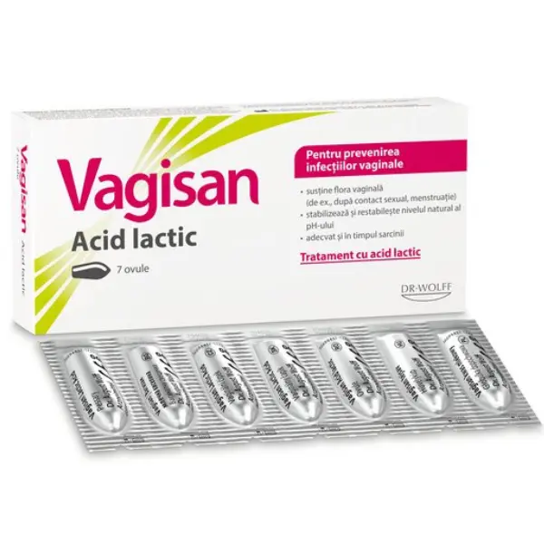 Ovule vaginale cu acid lactic Vagisan, Dr. August Wolff | 7 bucati