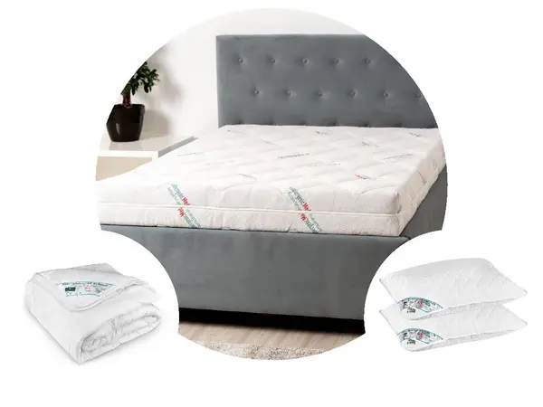 Pachet 1 Saltea HypoallergenicMed Antibacteria SomnART 180x200x18 cm + Pilota HypoallergenicMed 200x220 + 2 perne 50x70