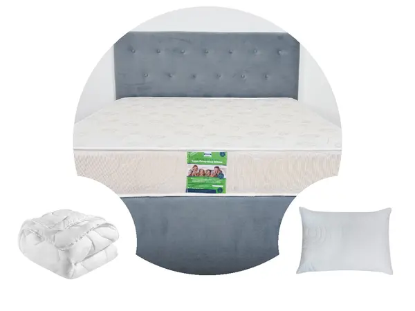 Pachet 1 Saltea ortopedica SomnART DORMA, cu arcuri, 90x200x20 cm + 1 Pilota matlasata 150x200 + 1 perna 50x70