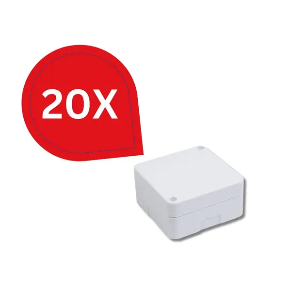 Pachet 20 Doze de Derivație Pătrate 100x100x50 mm pentru Camere de Supraveghere, Alb Lucios