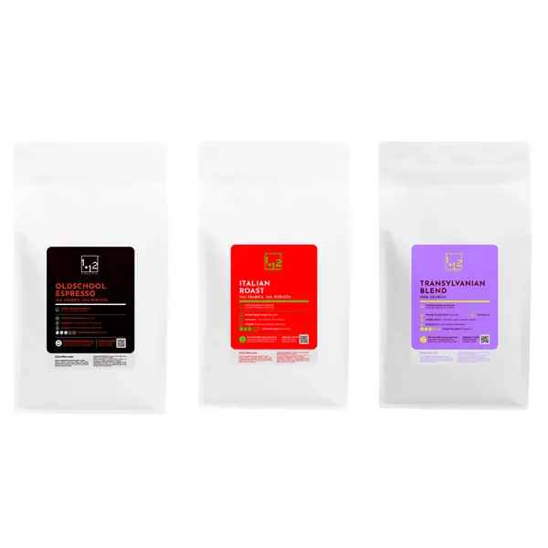 Pachet 3 buc. Italian Roast arabica/robusta, Oldschool Espresso arabica/robusta, Transylvanian Blend – 3 Kg Cafea de Specialitate - Default Title