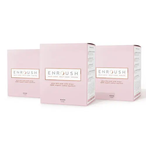 Pachet 3 x Absorbante 100% Organice NOAPTE, 8 bucăți | Enroush