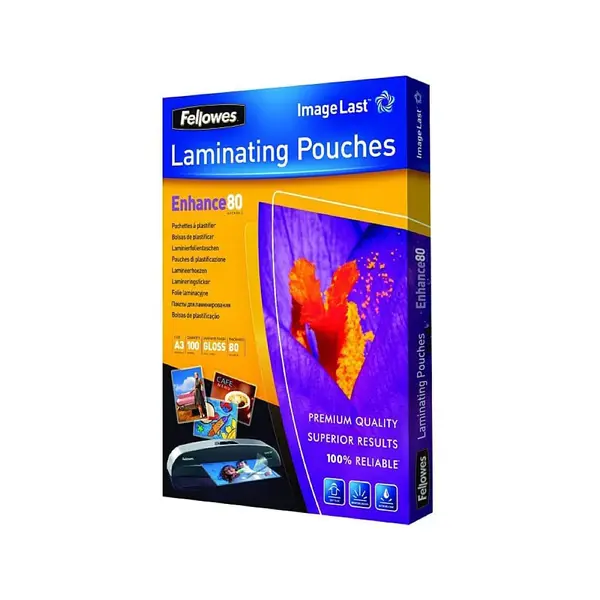Pachet 5 buc folie laminat Fellowes A3 80 microni 100 bucati/top Folie laminat Fellowes A3 80 microni 100 bucati/top