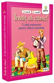 Pachet 5 carti interactive pentru cititori entuziasti. Invat sa citesc! Nivelul 1. Nivelul 2/***