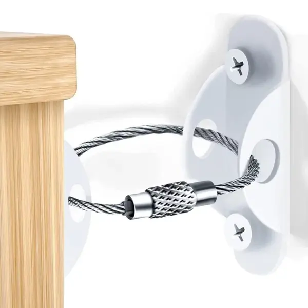 Pachet 6 kituri anti-rasturnare mobilier, protectie copii, protectie cutremur, Empria, Alb
