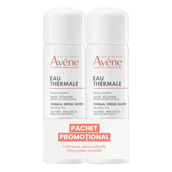 Pachet apa termala spray, 50 ml + 50 ml, Avene