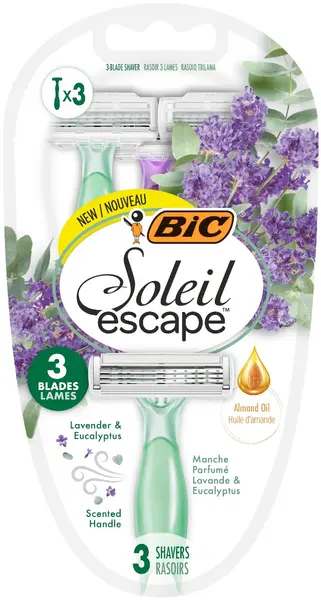 Pachet Aparat de ras Soleil Escape Lavanda si Eucalipt, 3 bucati, BIC