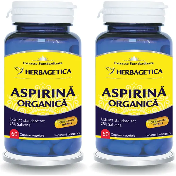 Pachet Aspirina Organica 60cps+60cps (50% reducere la al doilea produs)