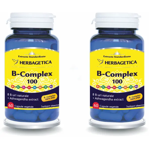 Pachet B Complex 100 60cps+60cps (50% reducere la al doilea produs)