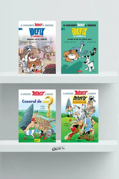 Pachet benzi desenate Asterix și Idefix ( 4 volume) - René Goscinny, Albert Uderzo