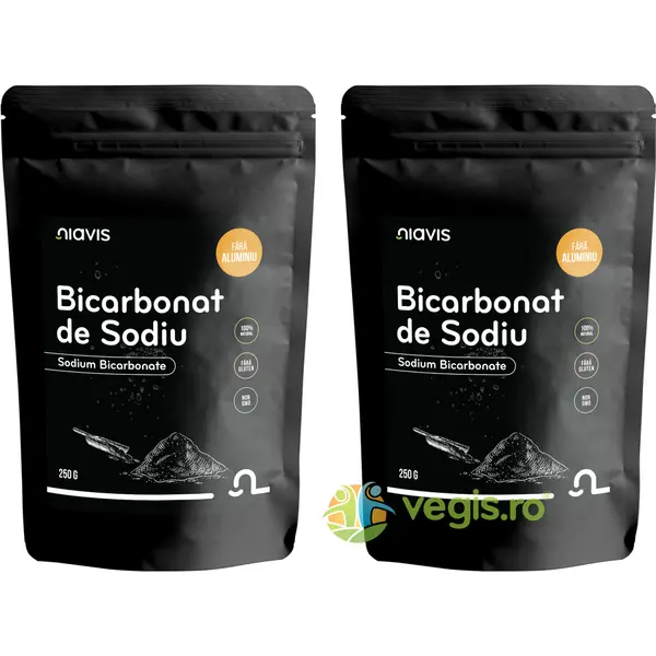 Pachet Bicarbonat de Sodiu fara Aluminiu Pulbere Naturala 250g+250g