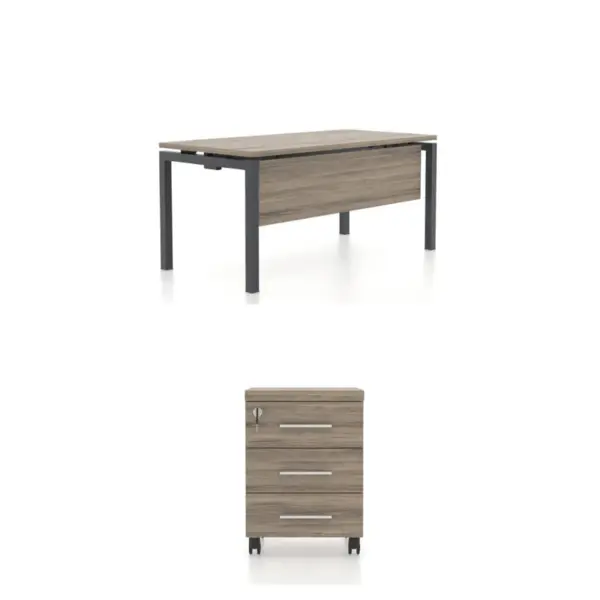 Pachet birou stejar Radical PAL 140x70x75 cm si rollbox cu 3 sertare Pachet birou stejar Radical PAL 140x70x75 cm si rollbox cu 3 sertare
