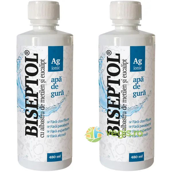 Pachet BiSeptol Apa de Gura cu Albastru de Metilen si Eucalipt 480ml+480ml