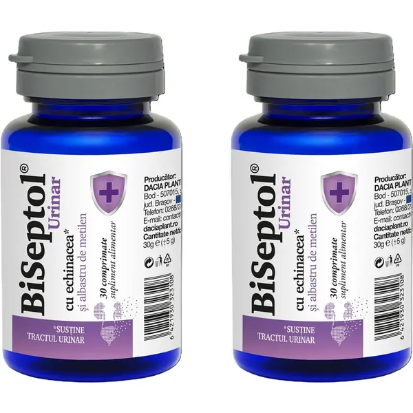Pachet BiSeptol Urinar cu Albastru de Metilen 30cpr + 30cpr