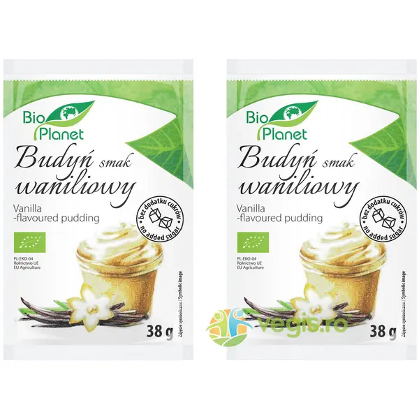 Pachet Budinca de Vanilie fara Zahar Ecologica/Bio 38g + 38g