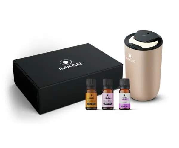 Pachet CADOU femei luxury IMKER cu XS02.AC PLUS Auriu Cappuccino, trei arome, cutie de lux