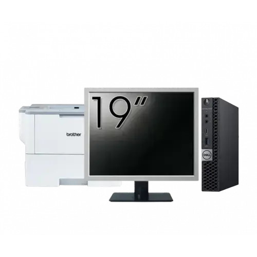Pachet Calculator refurbished DELL OptiPlex 5060 Mini PC, Intel Core i5-8500T 2.10-3.50GHz, 8GB DDR4, 256GB SSD + Monitor 19" + Imprimanta Brother HL-L6300DW