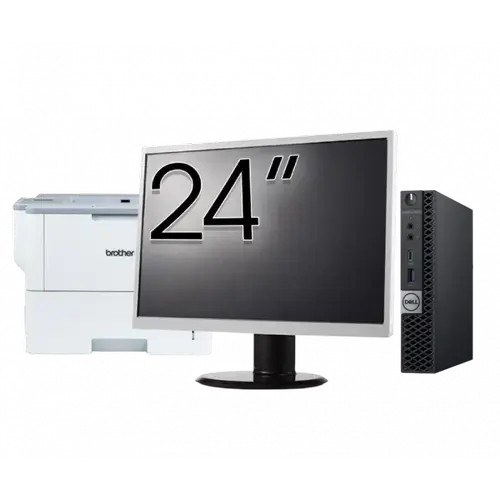Pachet Calculator refurbished DELL OptiPlex 5060 Mini PC, Intel Core i5-8500T 2.10-3.50GHz, 16GB DDR4, 512GB SSD + Monitor 24" + Imprimanta Brother HL-L6300DW