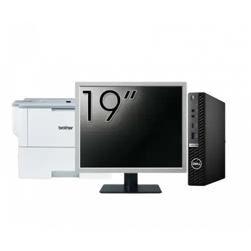Pachet Calculator refurbished DELL OptiPlex 7080 Mini PC, Intel Core i5-10500T 2.30 - 3.80GHz, 8GB DDR4, 256GB SSD + Monitor 19" + Imprimanta Brother HL-L6300DW