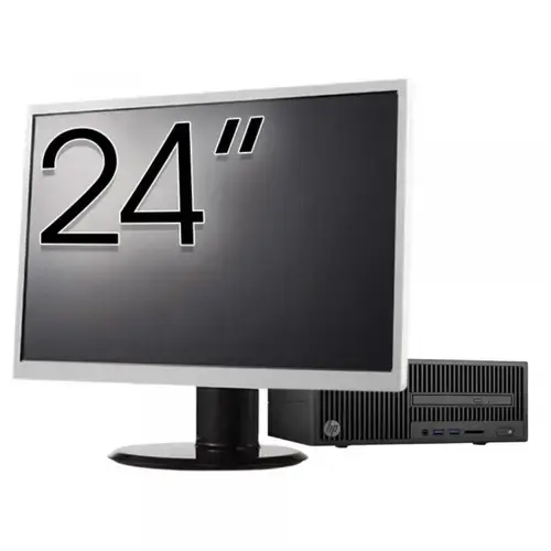 Pachet Calculator Refurbished HP 280 G2 SFF, Intel Core i3-6100 3.70GHz, 8GB DDR4, 500GB HDD, DVD-ROM + Monitor 24"