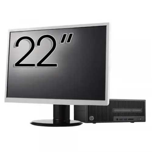 Pachet Calculator Refurbished HP 280 G2 SFF, Intel Core i3-6100 3.70GHz, 8GB DDR4, 500GB HDD, DVD-ROM + Monitor 22"