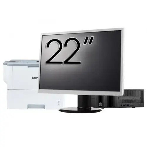 Pachet Calculator refurbished HP 280 G2 SFF, Intel Core i5-6400 2.70GHz, 8GB DDR4, 500GB HDD, DVD-ROM + Monitor 22" & Imprimanta Brother HL-L6300DW